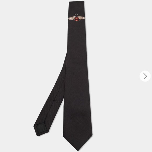NWOT Gucci Men's Tie with Bee Embroidery - Picture 1 of 4